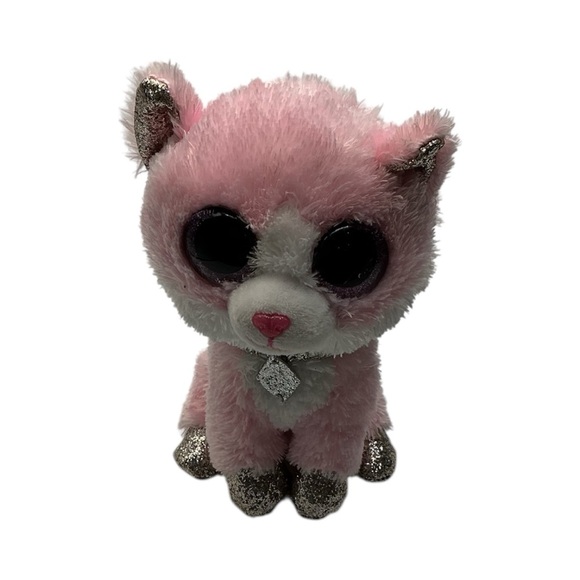 Fiona the Ty Pink and Silver Cat Plush Toy - Picture 2 of 7